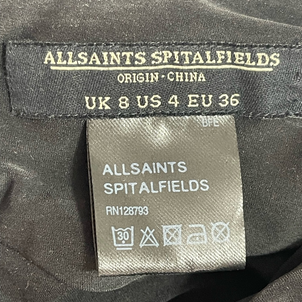 Allsaints Women’s Size 4 Solid Black Strapless Cr… - image 6